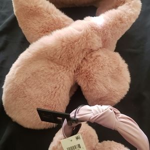 PINK FUR EAR MUFFS & SCARF